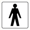 Pictogram men's toilet 125x125mm aluminium sign